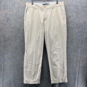 Ralph Lauren Golf Pants Womens 12 Beige Stretch Chino Straight Leg Ankle Casual